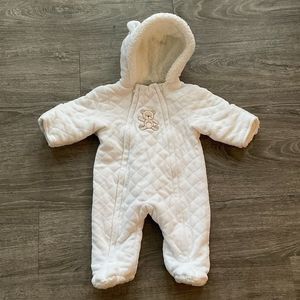 Little Me Baby One Piece Bunting Coat Snowsuit Quilted‎ White Size 3-6 Months